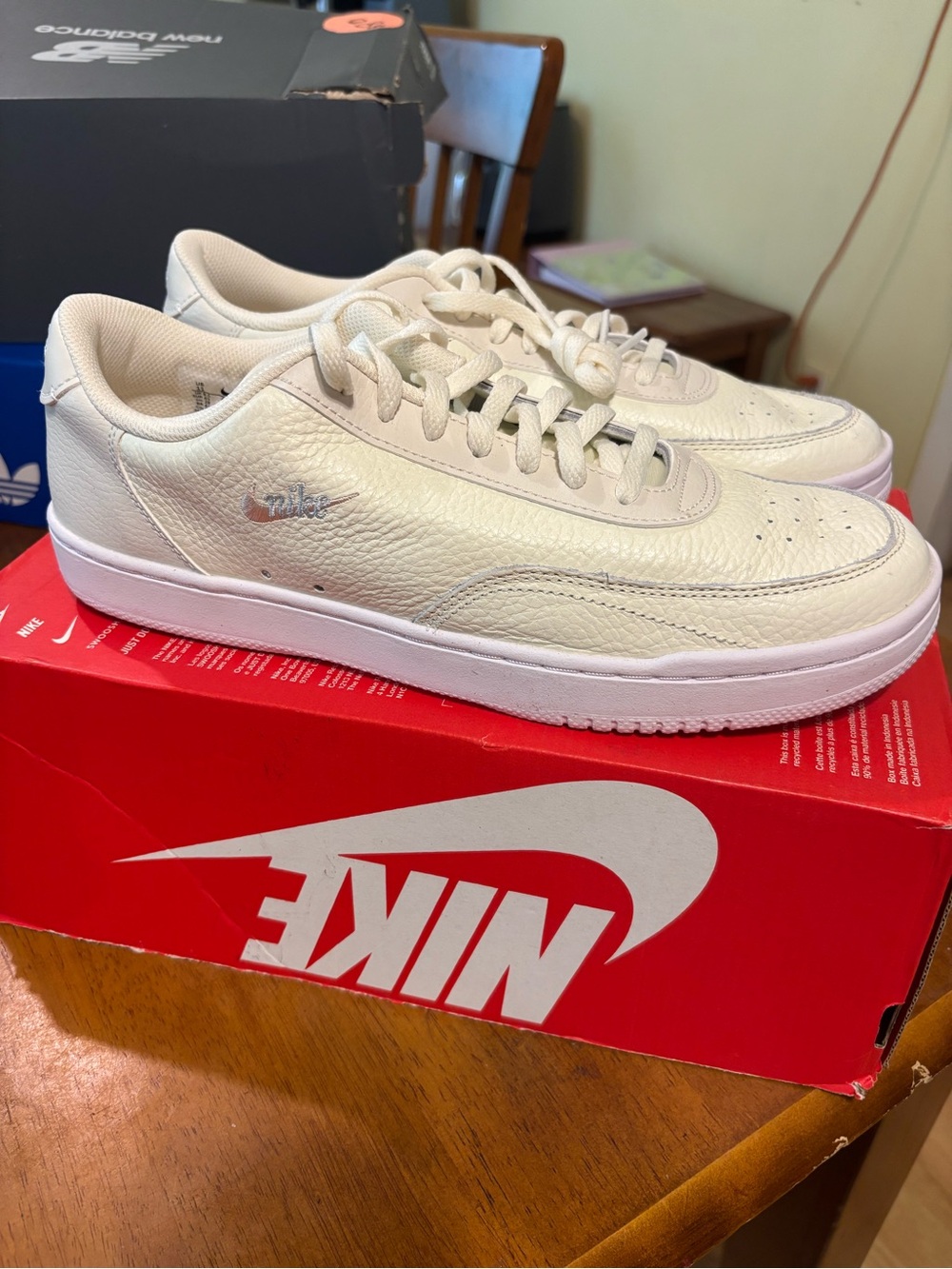 Nike Women’s Leather Low-Top Sneakers in Off-White